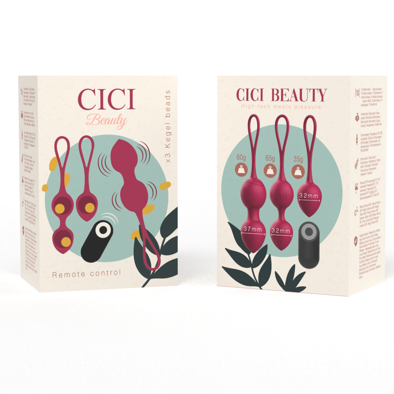 CICI BEAUTY - Premium silikoonist tupekuulide komplekt. Puldist juhitav