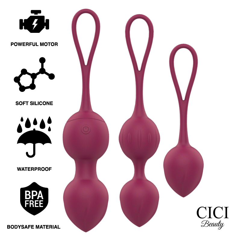 CICI BEAUTY - Premium silikoonist tupekuulide komplekt. Puldist juhitav