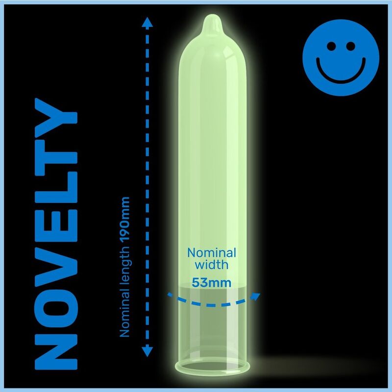 PASANTE - Glow pimedas helendavad kondoomid 3tk